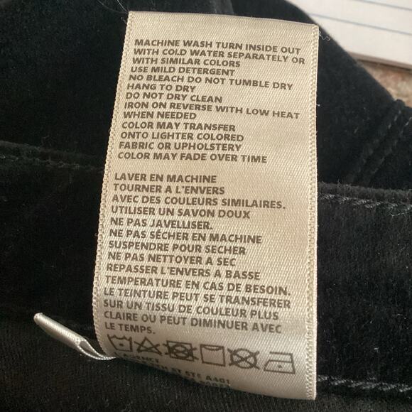 L’Agence Jyothi Slim Split Front High Rise Velvet Jeans Noir Black 26 - Picture 9 of 9